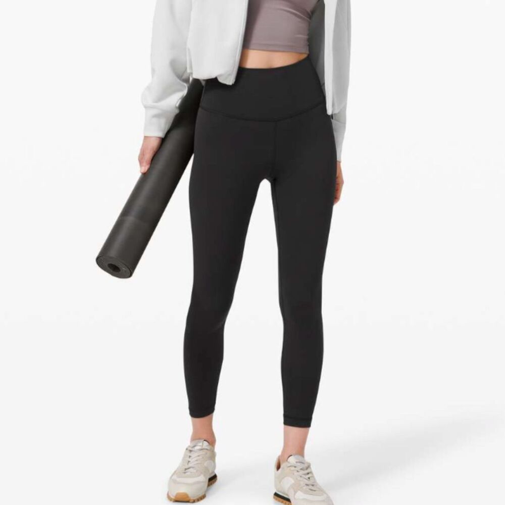 Women Lululemon Wunder Train High-Rise Tight 25" Black Size 6 Running Activewear